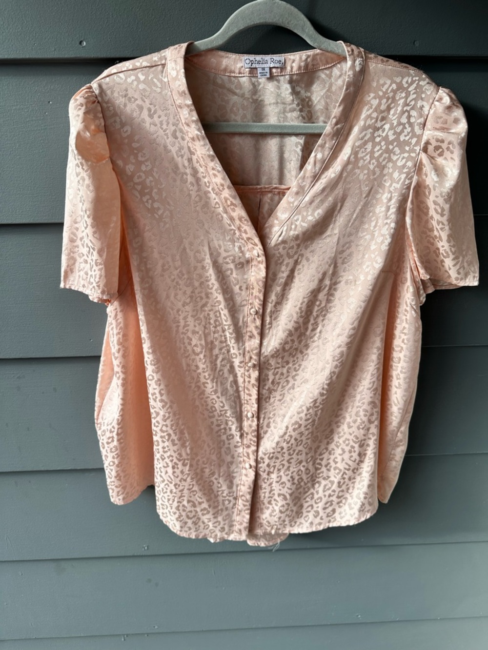 Ophelia Roe sz 1x leopard cheetah blouse sz 1x